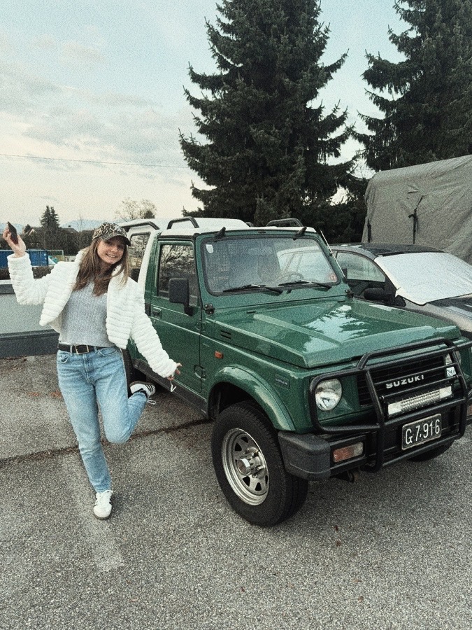 The Suzuki Samurai in Graz, the actual vehicle before the build begins